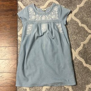 Blue embroidered dress